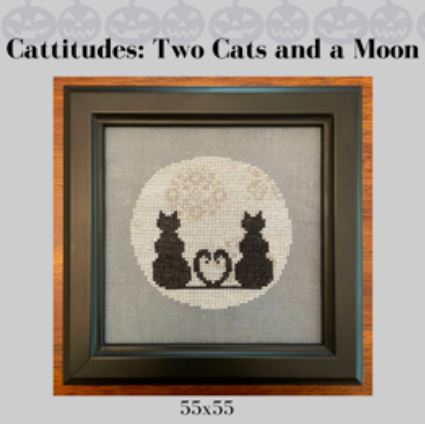 click here to view larger image of Cattitudes - 2 Cats and a Moon (chart)