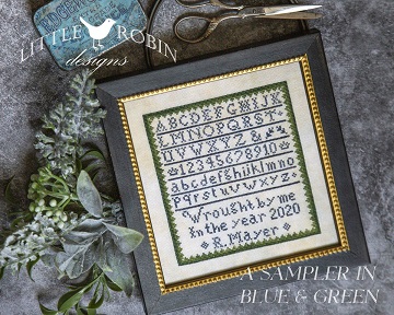 click here to view larger image of Sampler in Blue and Green  (chart)