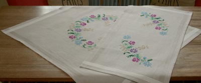 click here to view larger image of Flowers Table Runner (right) (embroidery kit)
