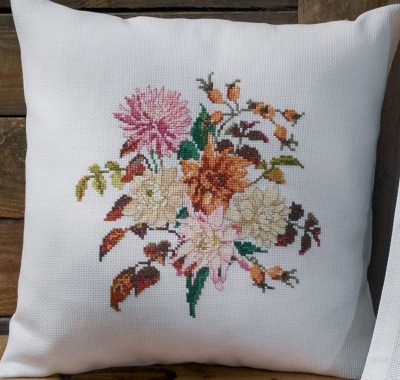 click here to view larger image of Dahlia Cushion (embroidery kit)