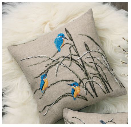 click here to view larger image of Kingfisher Cushion  (counted cross stitch kit)