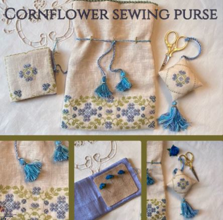 click here to view larger image of Cornflower Sewing Purse (chart)