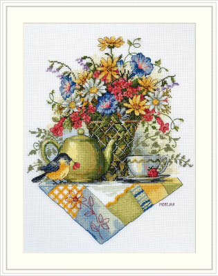 click here to view larger image of Wildflower Tea (counted cross stitch kit)