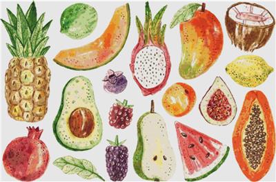 click here to view larger image of Watercolour Fruit (chart)