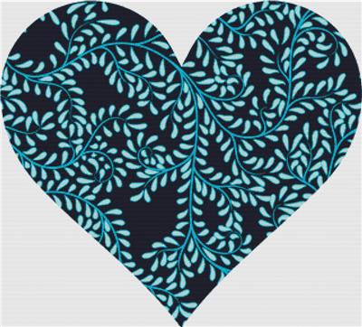 click here to view larger image of Blue Flourish Heart (chart)