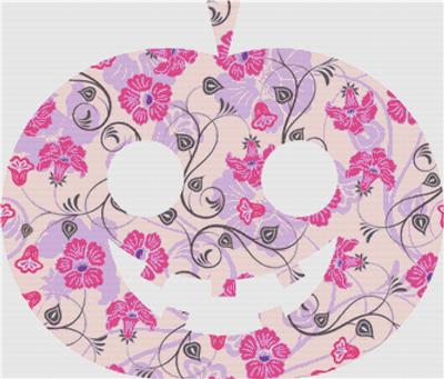 click here to view larger image of Purple and Pink Floral Jack-O-Lanturn (chart)