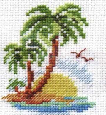 click here to view larger image of Palm Island (counted cross stitch kit)