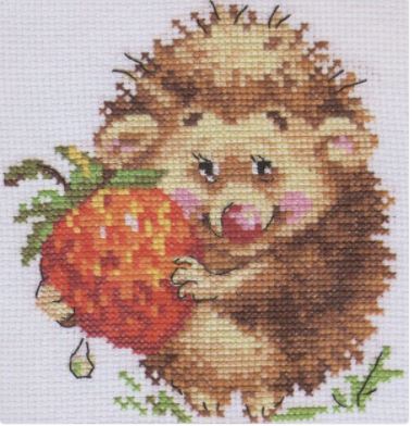 click here to view larger image of Hedgehog with Strawberries (counted cross stitch kit)