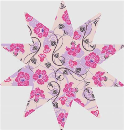 click here to view larger image of Purple and Pink Floral Star (chart)