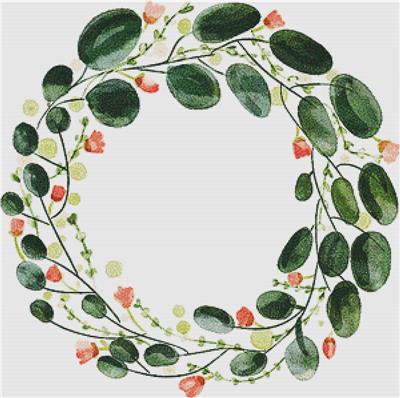 click here to view larger image of Green Watercolour Wreath (chart)