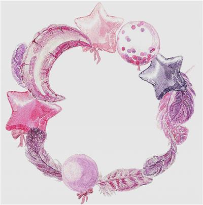 click here to view larger image of Purple Balloon Wreath (chart)