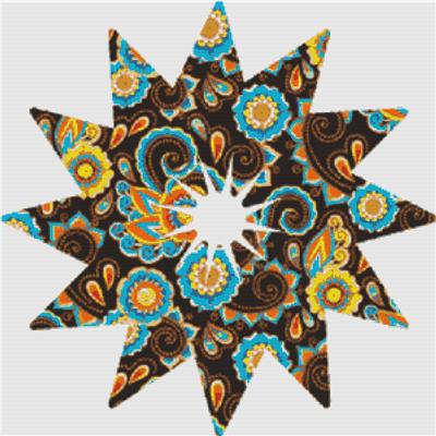 click here to view larger image of Brown Paisley Star I (chart)