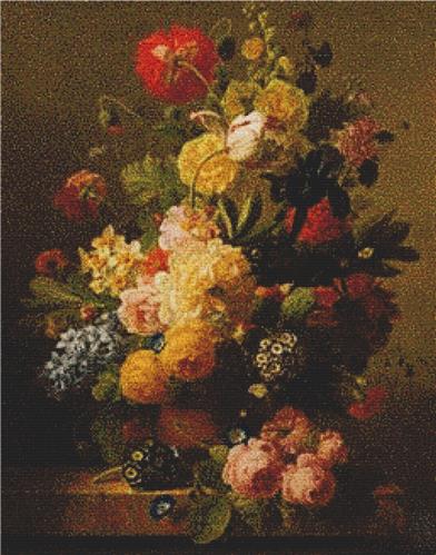 click here to view larger image of Bouquet de Fleurs Dans Un Pot en Terre Sur Un Entablement (chart)