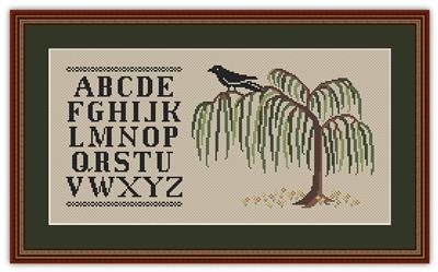 click here to view larger image of Crow On A Willow Tree Alphabet Sampler (chart)