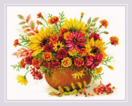 click here to view larger image of Autumn Flowers (counted cross stitch kit)