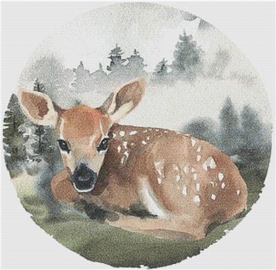 click here to view larger image of Watercolour Deer Circle (chart)