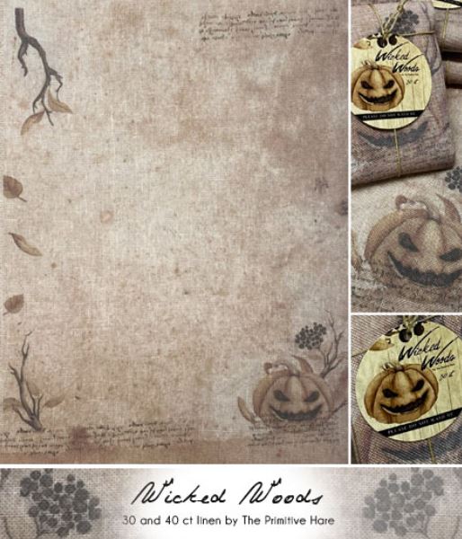 click here to view larger image of Wicked Woods - 40ct  (Primitive Hare Fabric)
