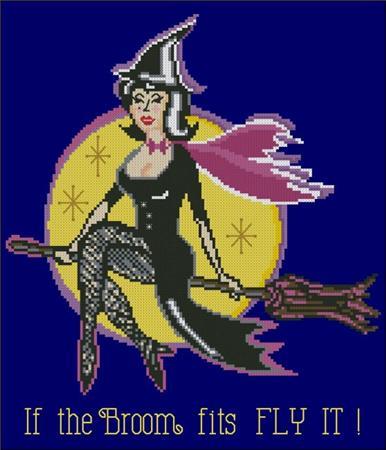 click here to view larger image of Witch - If the Broom Fits Fly It! (chart)