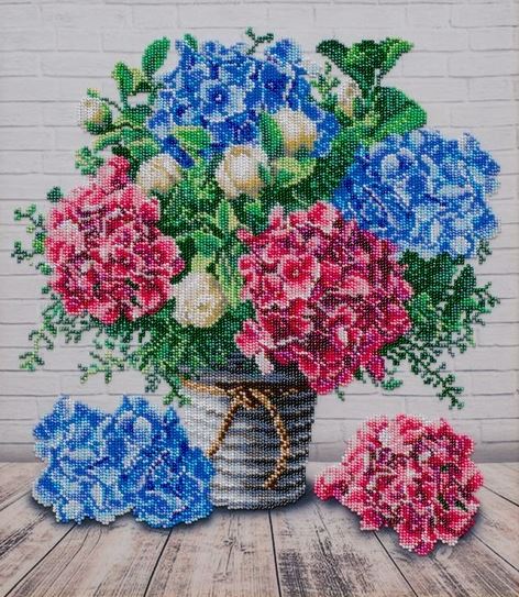 click here to view larger image of Bouquet of Hydrangeas (bead kit)