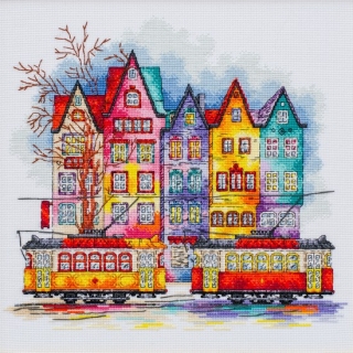 click here to view larger image of Colors of the Old City (counted cross stitch kit)