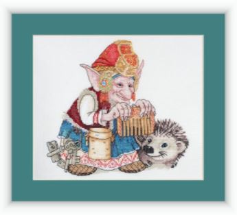 click here to view larger image of Elf with Hedgehog (counted cross stitch kit)
