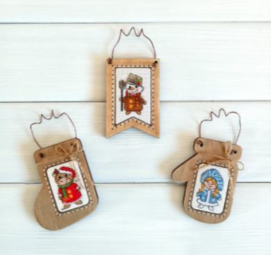 click here to view larger image of Set of Christmas Charms (counted cross stitch kit)