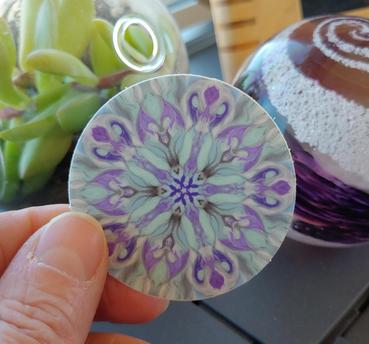 click here to view larger image of Pansy Mandala Sticker (accessory)