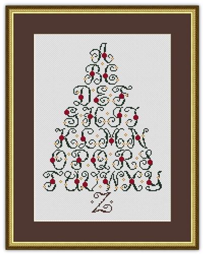 click here to view larger image of Christmas Tree Alphabet Holiday Sampler (chart)