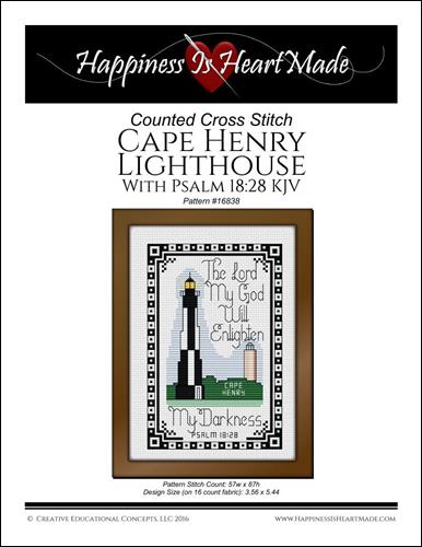 click here to view larger image of Cape Henry Lighthouse w/Psalm 18 28 (chart)