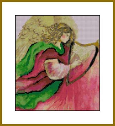 click here to view larger image of Angelic Harp Watercolor (chart)