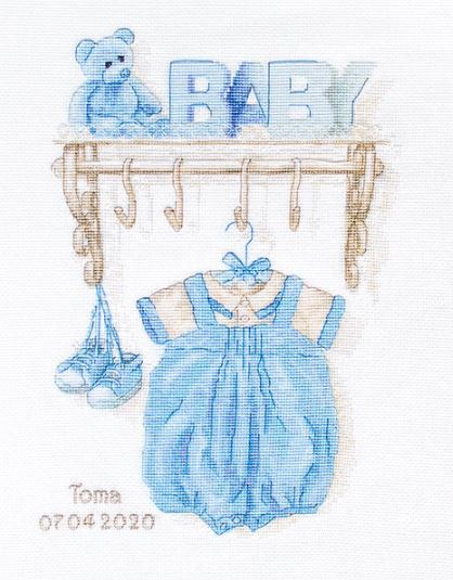 click here to view larger image of Baby Boy Birth (counted cross stitch kit)