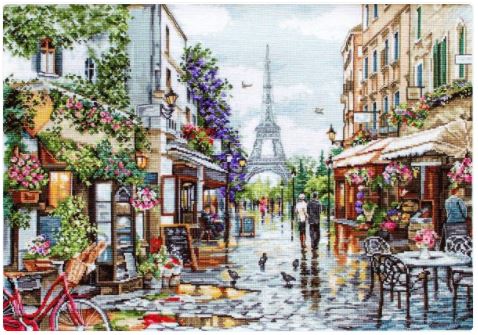 click here to view larger image of Paris in Flowers (counted cross stitch kit)