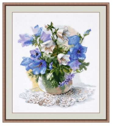 click here to view larger image of Sky Blue Bellflower Ringing (counted cross stitch kit)