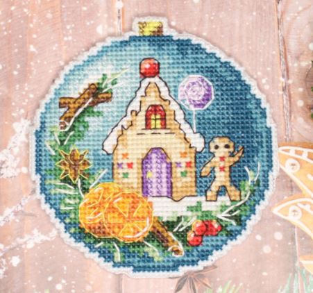 click here to view larger image of Christmas Ball - Gingerbread House (counted cross stitch kit)