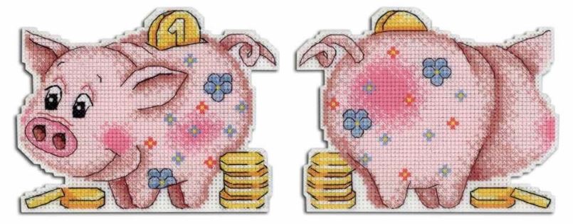 Cross stitch kit Sweet-tooth piglet