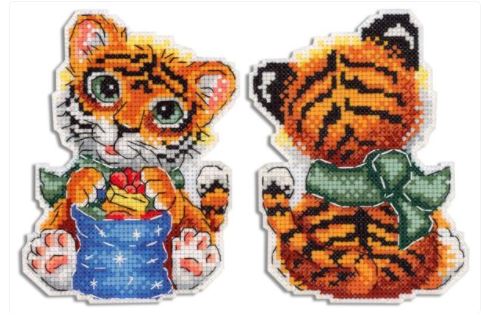 click here to view larger image of Christmas Tree Ornament - Baby Tiger (counted cross stitch kit)