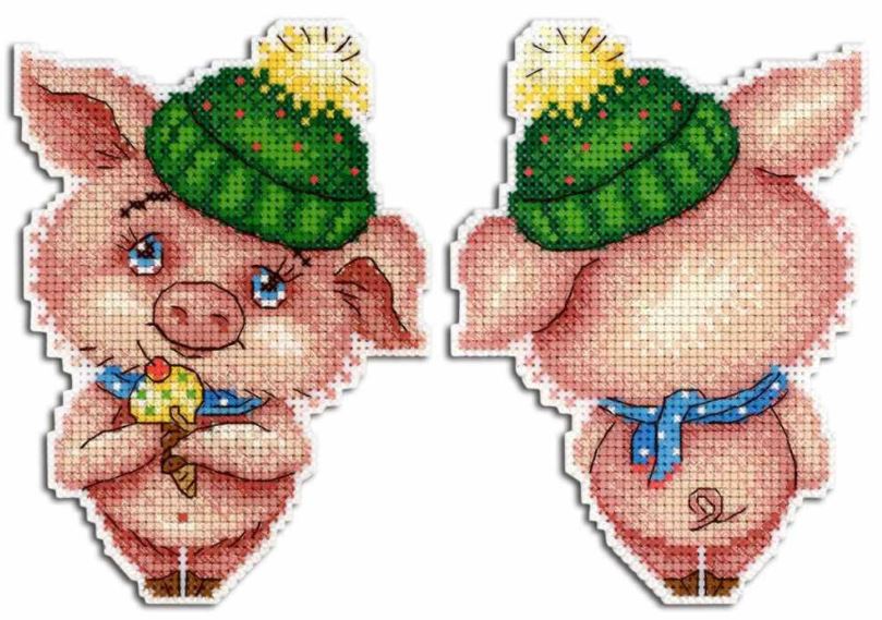 click here to view larger image of Winter Piggy (counted cross stitch kit)