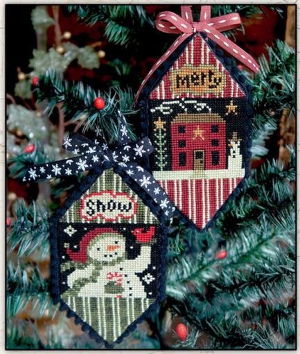 click here to view larger image of Snowman and House Ornaments (chart)