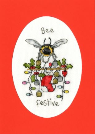 click here to view larger image of Bee Festive (counted cross stitch kit)