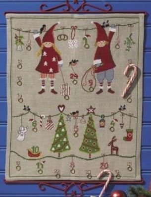 click here to view larger image of Advent Calendar - Modern Elfs (counted cross stitch kit)