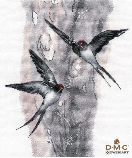 click here to view larger image of Swallows (counted cross stitch kit)