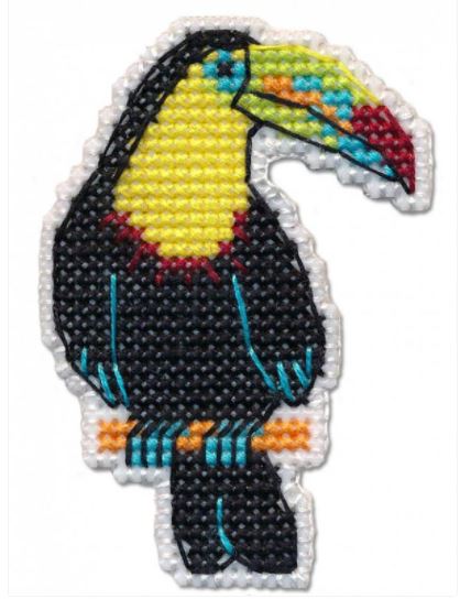 click here to view larger image of Badge - Toucan (counted cross stitch kit)