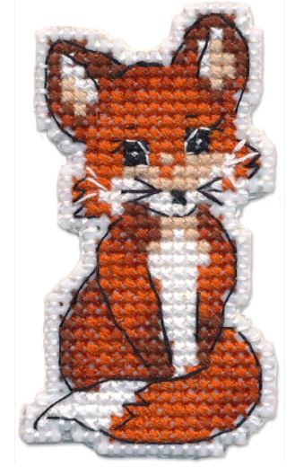 click here to view larger image of Badge - Fox (counted cross stitch kit)