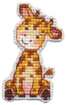 click here to view larger image of Badge - Giraffe (counted cross stitch kit)