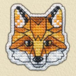 click here to view larger image of Badge - Fox (counted cross stitch kit)