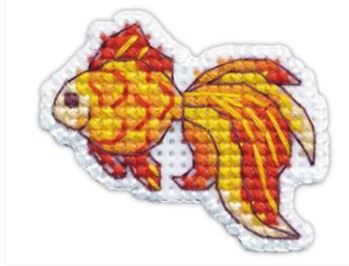 click here to view larger image of Badge - Fish (counted cross stitch kit)