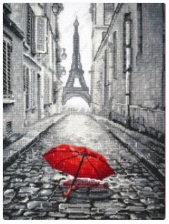 Rain in Paris - click here for more details about counted cross stitch kit
