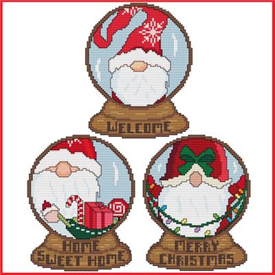 click here to view larger image of Christmas Snow Globes - Set 3 (chart)