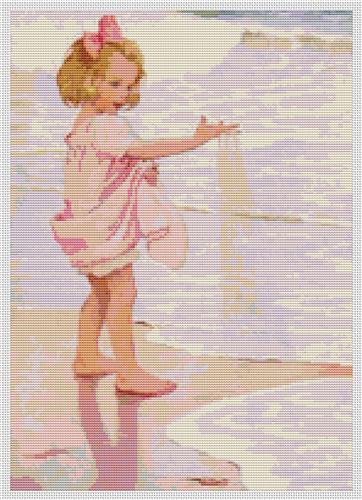 click here to view larger image of Young Girl in the Ocean Surf (Jessie Wilcox Smith) (chart)