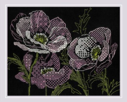 click here to view larger image of Lace Poppies (counted cross stitch kit)